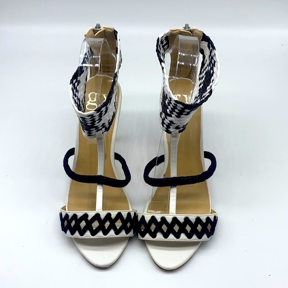 Gwen Stefani- GX Black & White Leather With String Accents Heels Size 7.5